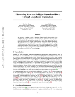 Discovering Structure in High-Dimensional Data Through Correlation
  Explanation