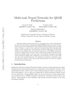 Multi-task Neural Networks for QSAR Predictions