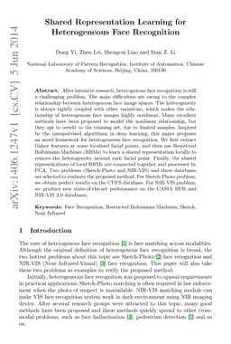 Shared Representation Learning for Heterogeneous Face Recognition