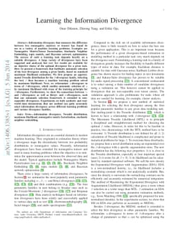 Learning the Information Divergence