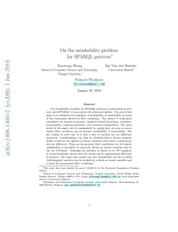 On the satisfiability problem for SPARQL patterns