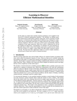 Learning to Discover Efficient Mathematical Identities