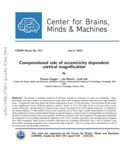 Computational role of eccentricity dependent cortical magnification