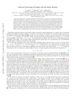 Spectral Clustering of Graphs with the Bethe Hessian