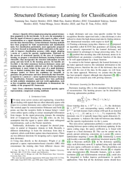 Structured Dictionary Learning for Classification