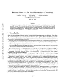 Feature Selection For High-Dimensional Clustering