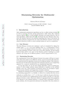 Maximizing Diversity for Multimodal Optimization