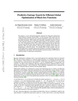 Predictive Entropy Search for Efficient Global Optimization of Black-box
  Functions