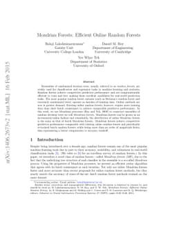 Mondrian Forests: Efficient Online Random Forests