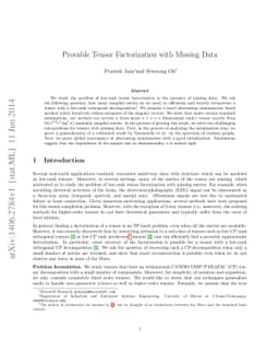 Provable Tensor Factorization with Missing Data
