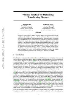 "Mental Rotation" by Optimizing Transforming Distance