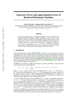 Expressive Power and Approximation Errors of Restricted Boltzmann
  Machines