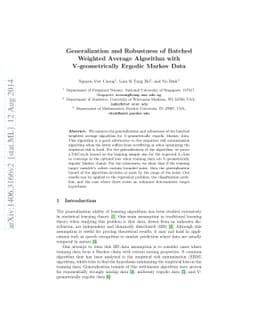 Generalization and Robustness of Batched Weighted Average Algorithm with
  V-geometrically Ergodic Markov Data