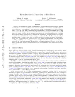 From Stochastic Mixability to Fast Rates