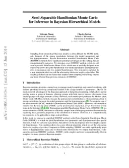 Semi-Separable Hamiltonian Monte Carlo for Inference in Bayesian
  Hierarchical Models