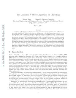 The Laplacian K-modes algorithm for clustering