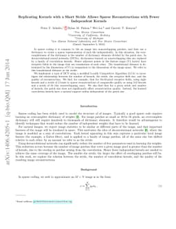 Replicating Kernels with a Short Stride Allows Sparse Reconstructions
  with Fewer Independent Kernels