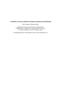 C-sanitized: a privacy model for document redaction and sanitization