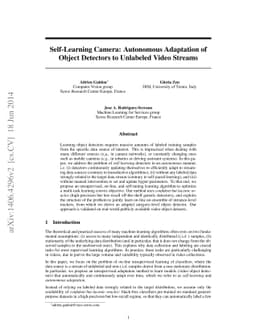 Self-Learning Camera: Autonomous Adaptation of Object Detectors to
  Unlabeled Video Streams