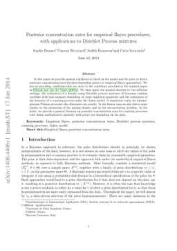 Posterior concentration rates for empirical Bayes procedures, with
  applications to Dirichlet Process mixtures