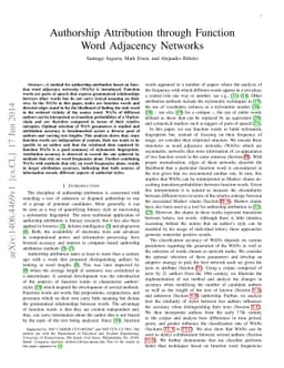 Authorship Attribution through Function Word Adjacency Networks