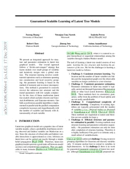 Guaranteed Scalable Learning of Latent Tree Models
