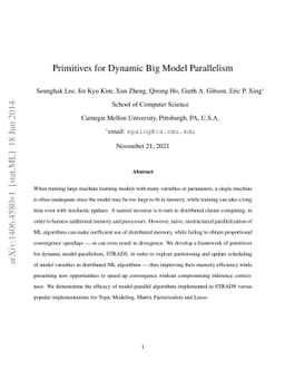 Primitives for Dynamic Big Model Parallelism