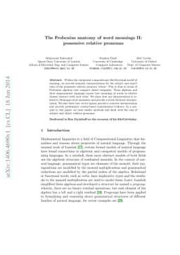 The Frobenius anatomy of word meanings II: possessive relative pronouns