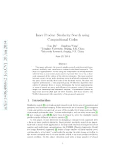 Inner Product Similarity Search using Compositional Codes