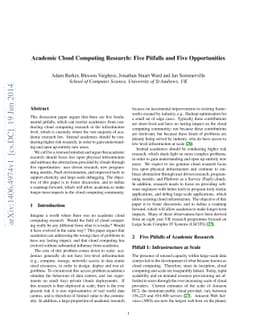 Academic Cloud Computing Research: Five Pitfalls and Five Opportunities