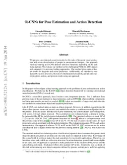 R-CNNs for Pose Estimation and Action Detection