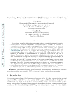 Enhancing Pure-Pixel Identification Performance via Preconditioning