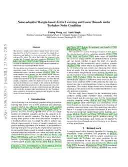 Noise-adaptive Margin-based Active Learning and Lower Bounds under
  Tsybakov Noise Condition