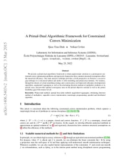 A Primal-Dual Algorithmic Framework for Constrained Convex Minimization