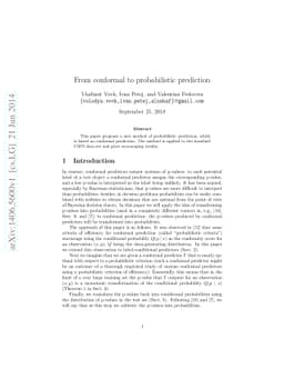 From conformal to probabilistic prediction