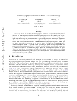 Minimax-optimal Inference from Partial Rankings