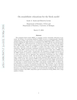 On semidefinite relaxations for the block model