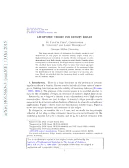 Asymptotic theory for density ridges