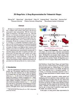 3D ShapeNets: A Deep Representation for Volumetric Shapes