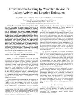 Environmental Sensing by Wearable Device for Indoor Activity and
  Location Estimation