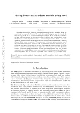 Fitting Linear Mixed-Effects Models using lme4