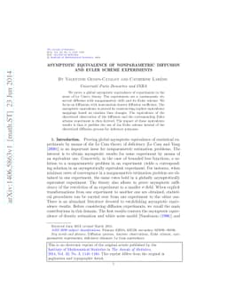 Asymptotic equivalence of nonparametric diffusion and Euler scheme
  experiments