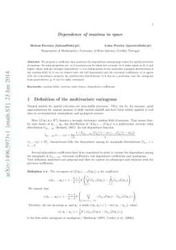 Dependence of maxima in space