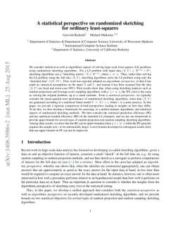 A Statistical Perspective on Randomized Sketching for Ordinary
  Least-Squares