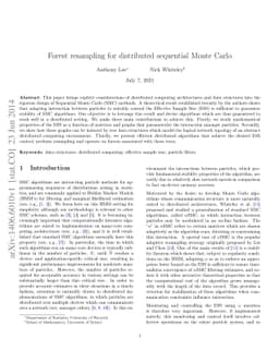 Forest resampling for distributed sequential Monte Carlo