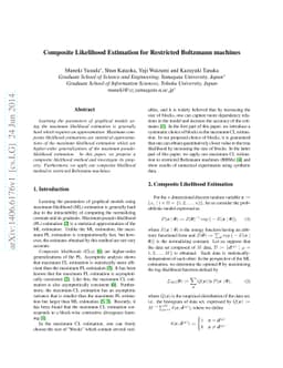 Composite Likelihood Estimation for Restricted Boltzmann machines