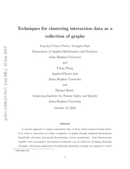 Techniques for clustering interaction data as a collection of graphs