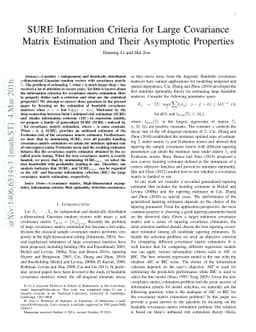 SURE Information Criteria for Large Covariance Matrix Estimation and
  Their Asymptotic Properties