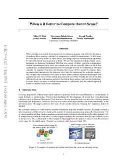 When is it Better to Compare than to Score?