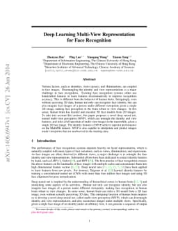 Deep Learning Multi-View Representation for Face Recognition